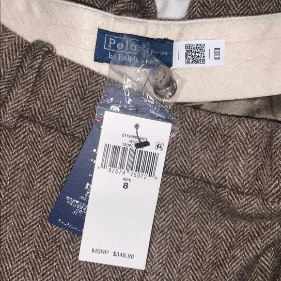 ralph lauren herringbone wool tapered pant - Picture 7 of 8